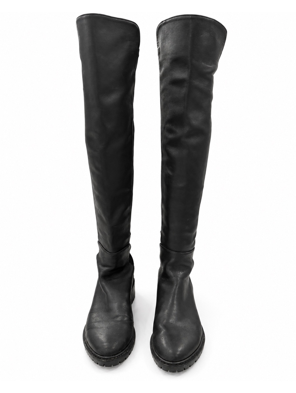 Stuart Weitzman size 7 Black Over-the-Knee Leather and Suede Boots